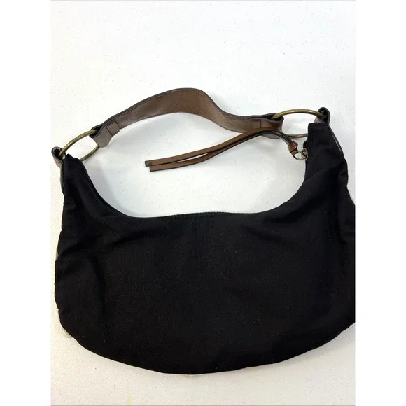 Old Navy Black Vintage Embroidered Bean Shape Butterfly Purse Faux Leather Strap - Picture 4 of 11